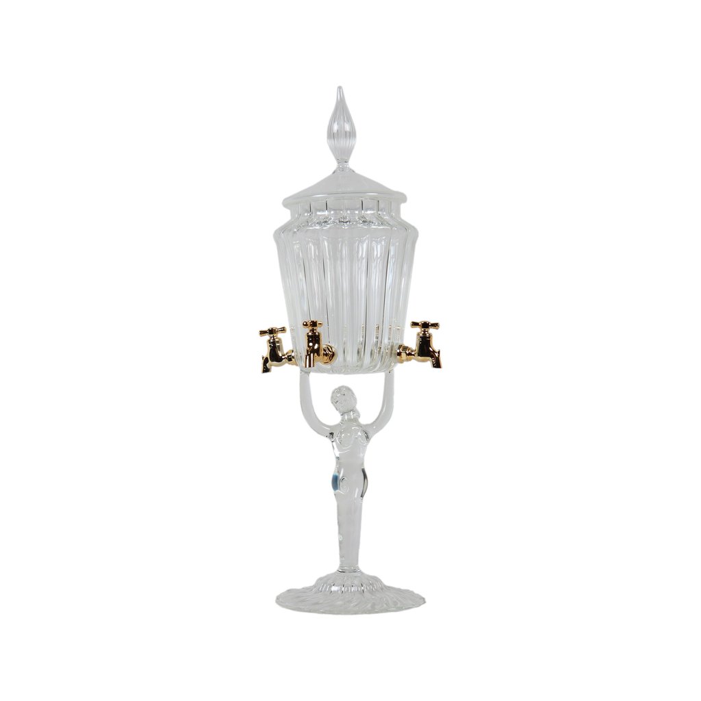 Fontaine à absinthe à pied fée de l'absintherie Guilloud, bocal torsadé