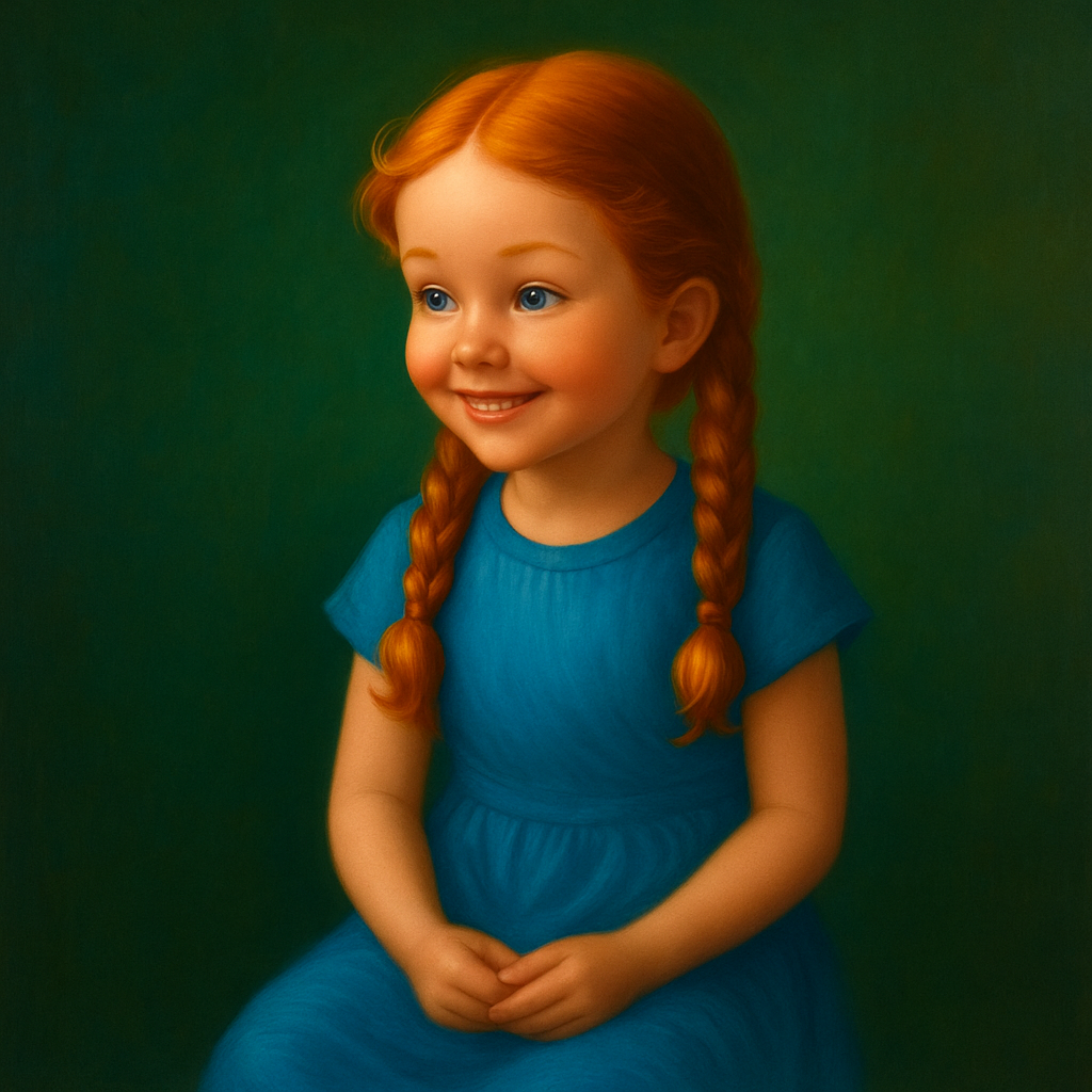 an image of a little girl with red hair and a braid braid