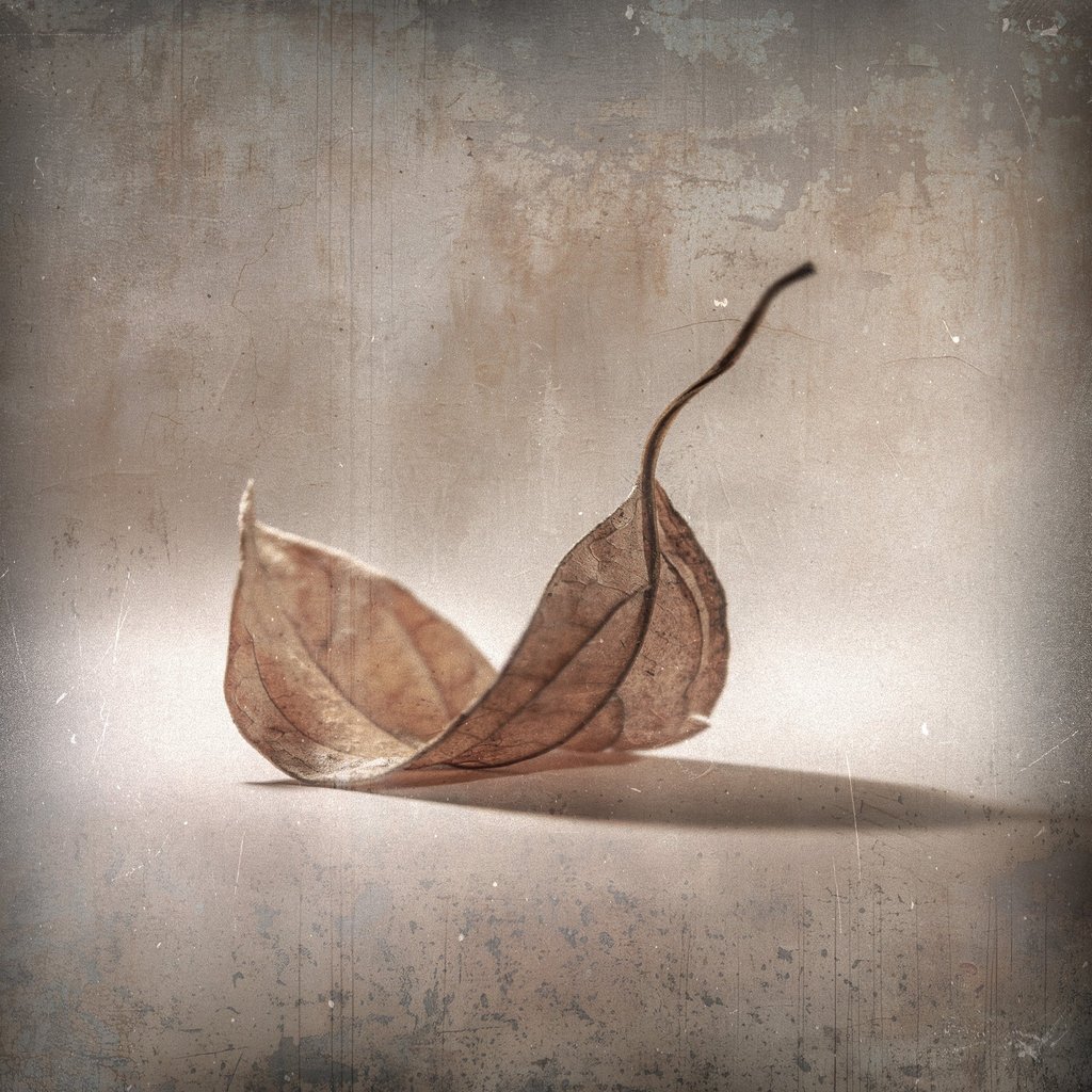 Sample image from Fallen fine art photography collection. Sepia curled leaf.