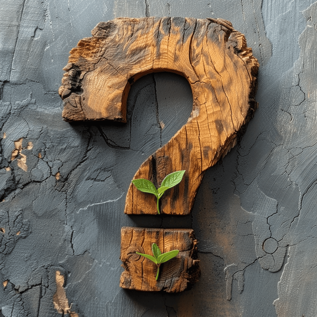Fragezeichen aus Holz