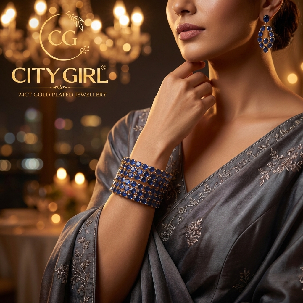 CZ stone gold plated bangles — affordable designer jewellery India