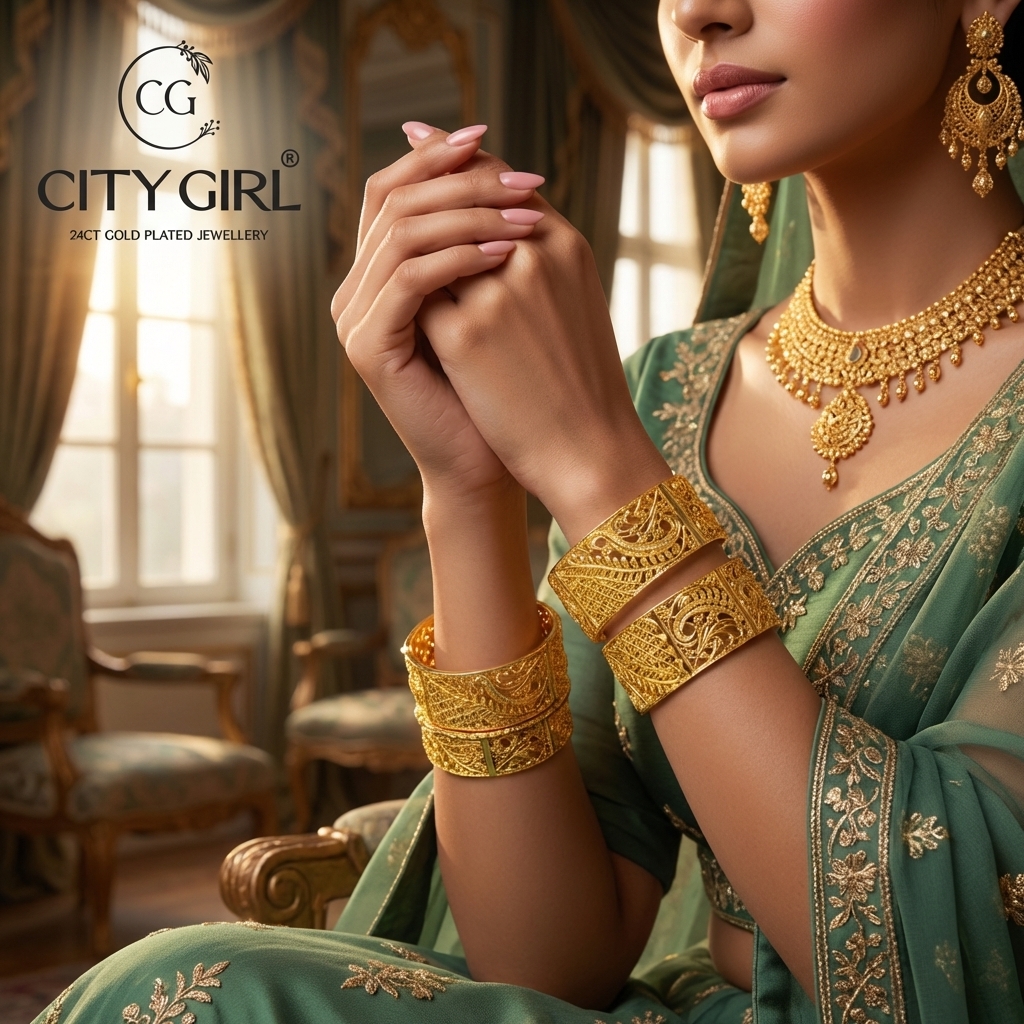 Lightweight gold plated bangles — everyday wear jewellery for women