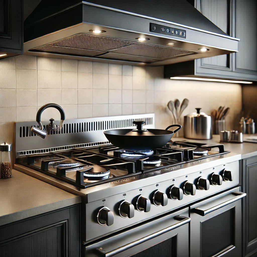 gas range in a kitchen 