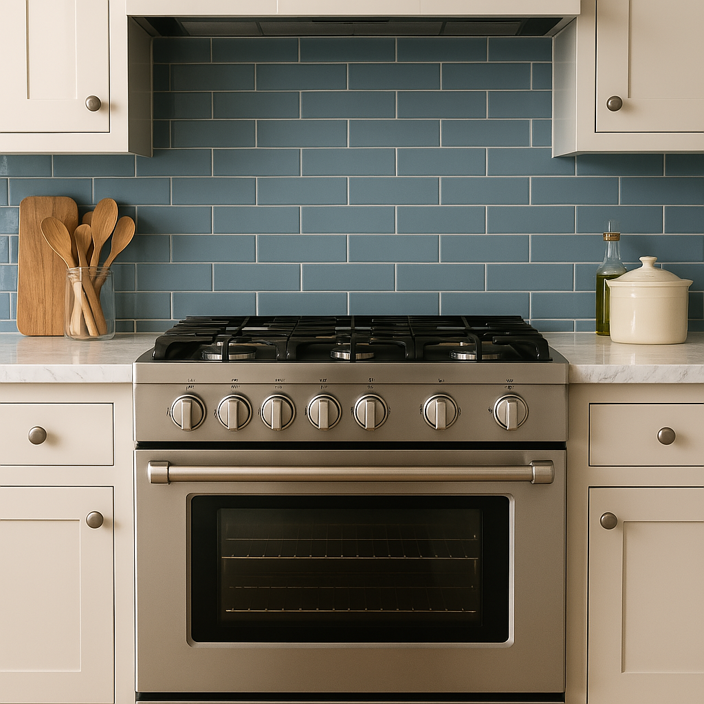 gas range in a kitchen