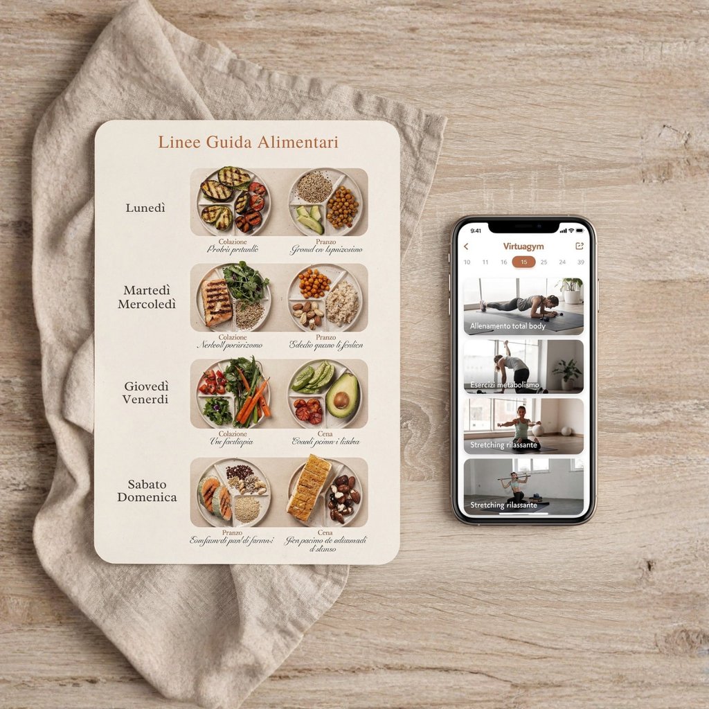 Smartphone che mostra un menù digitale per un pasto