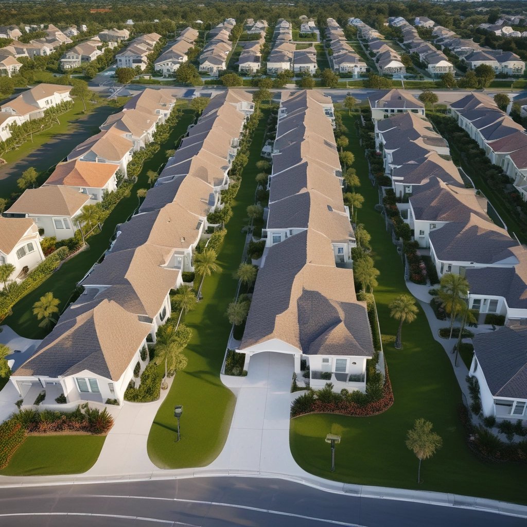 A property manager inspecting a house with a clipboard in hand.