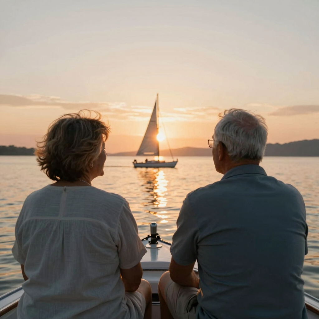 couple sitting on white boat during daytime