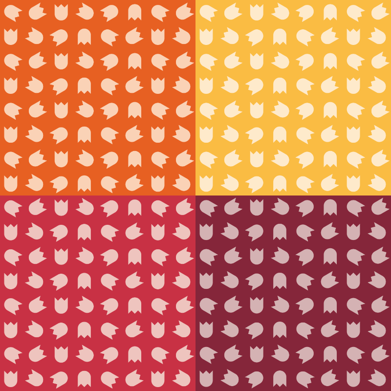 Brand pattern of paw prints in all four brand colours