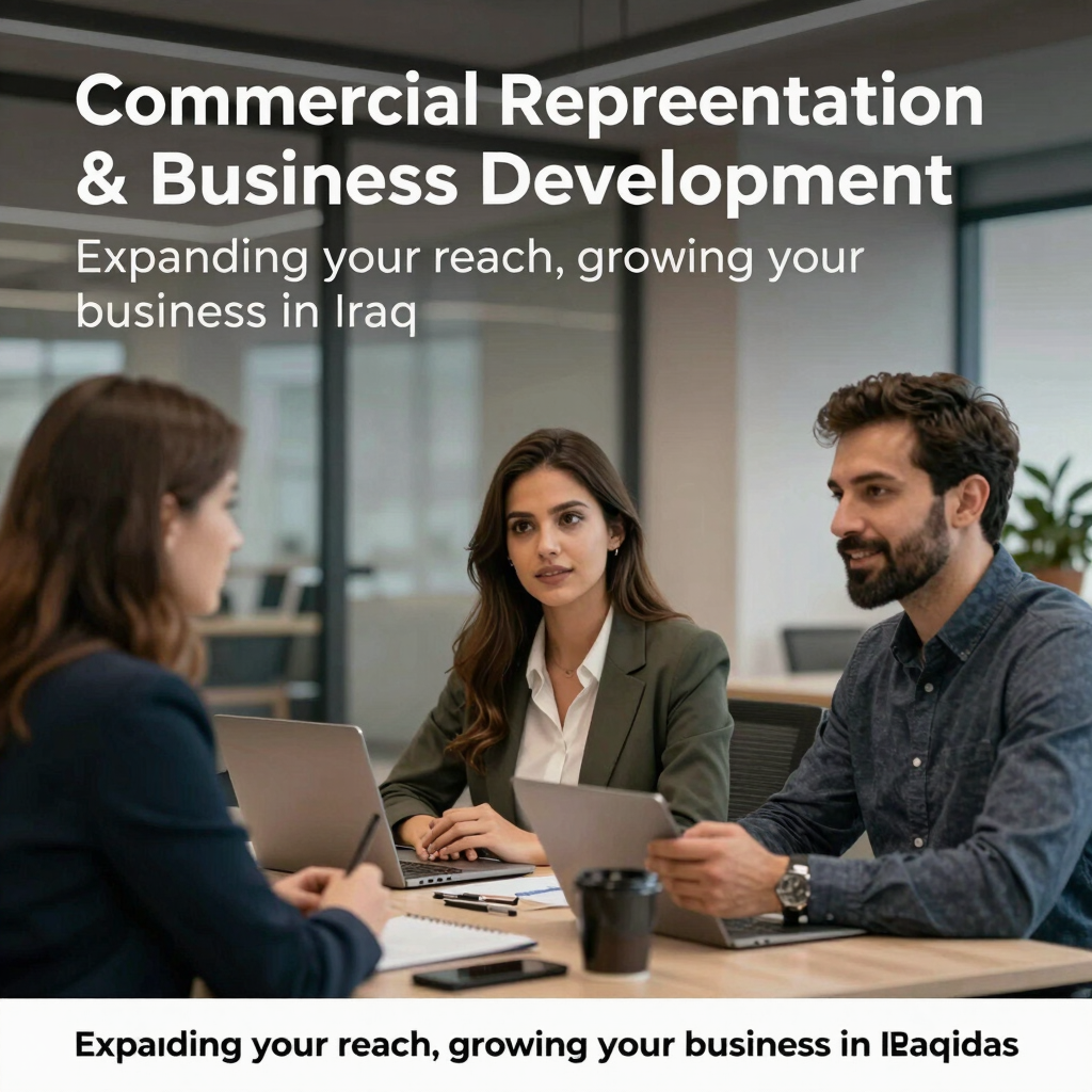 Professional consultant discussing commercial strategies with clients in a modern office.