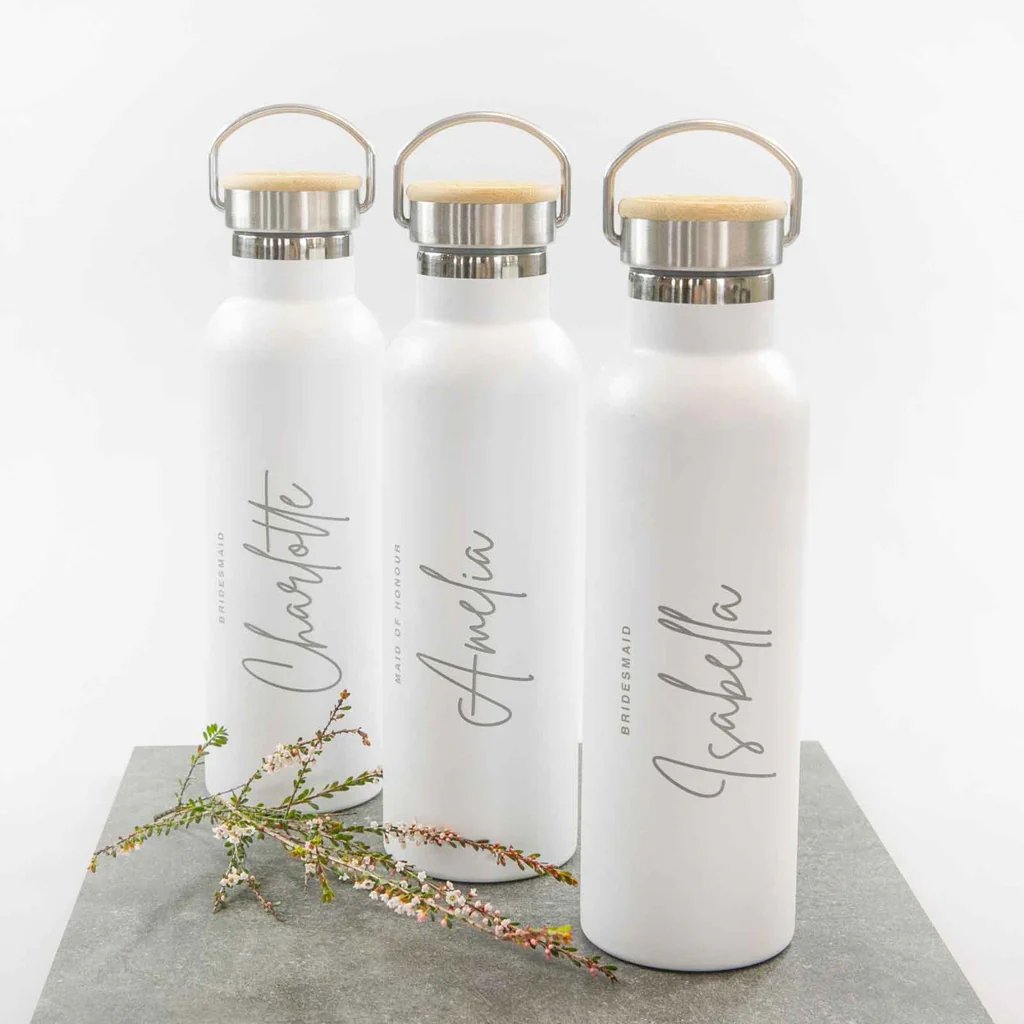 Personalised water bottles for wedding favour gift