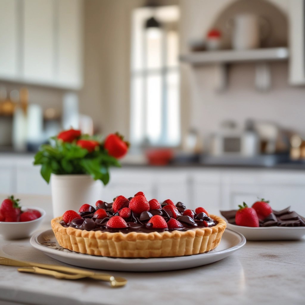 torta de morango com chocolate