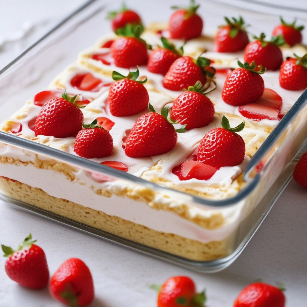 pavê de morango com creme de leite em pó