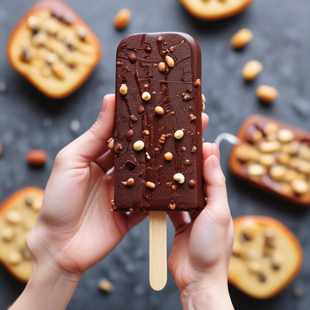 Picolé de Banana com Casquinha de Chocolate e Amendoim