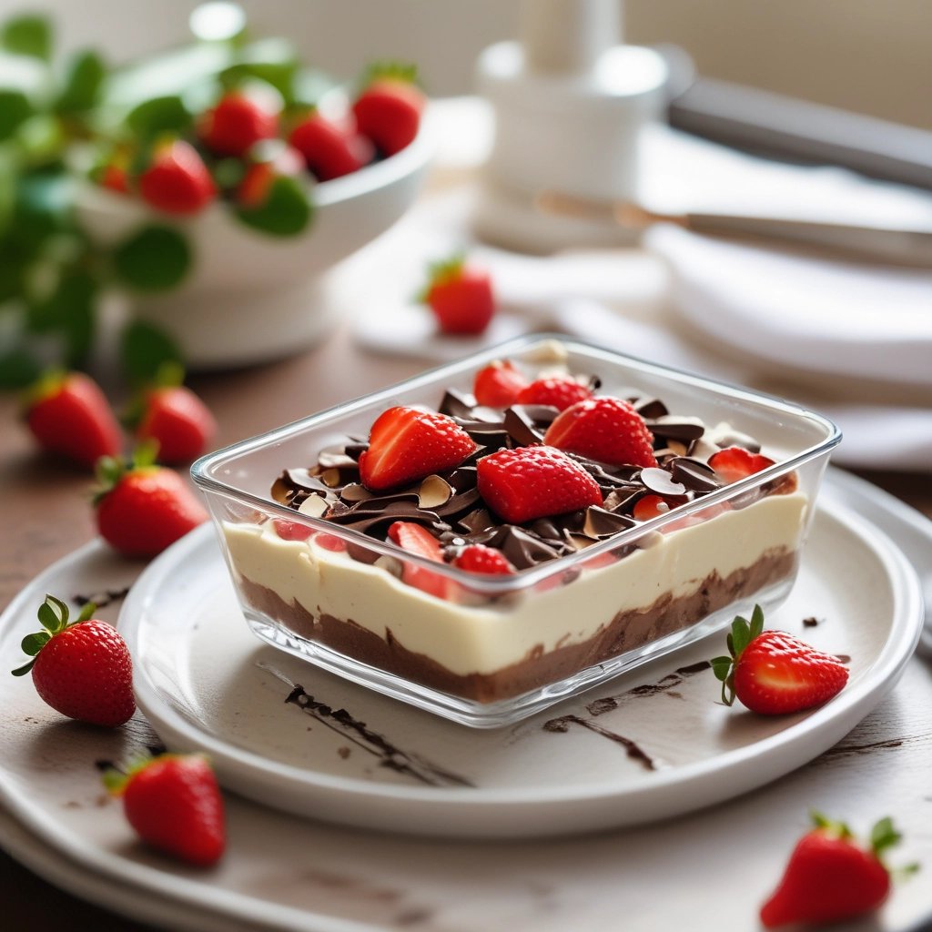 bombom de morango na travessa