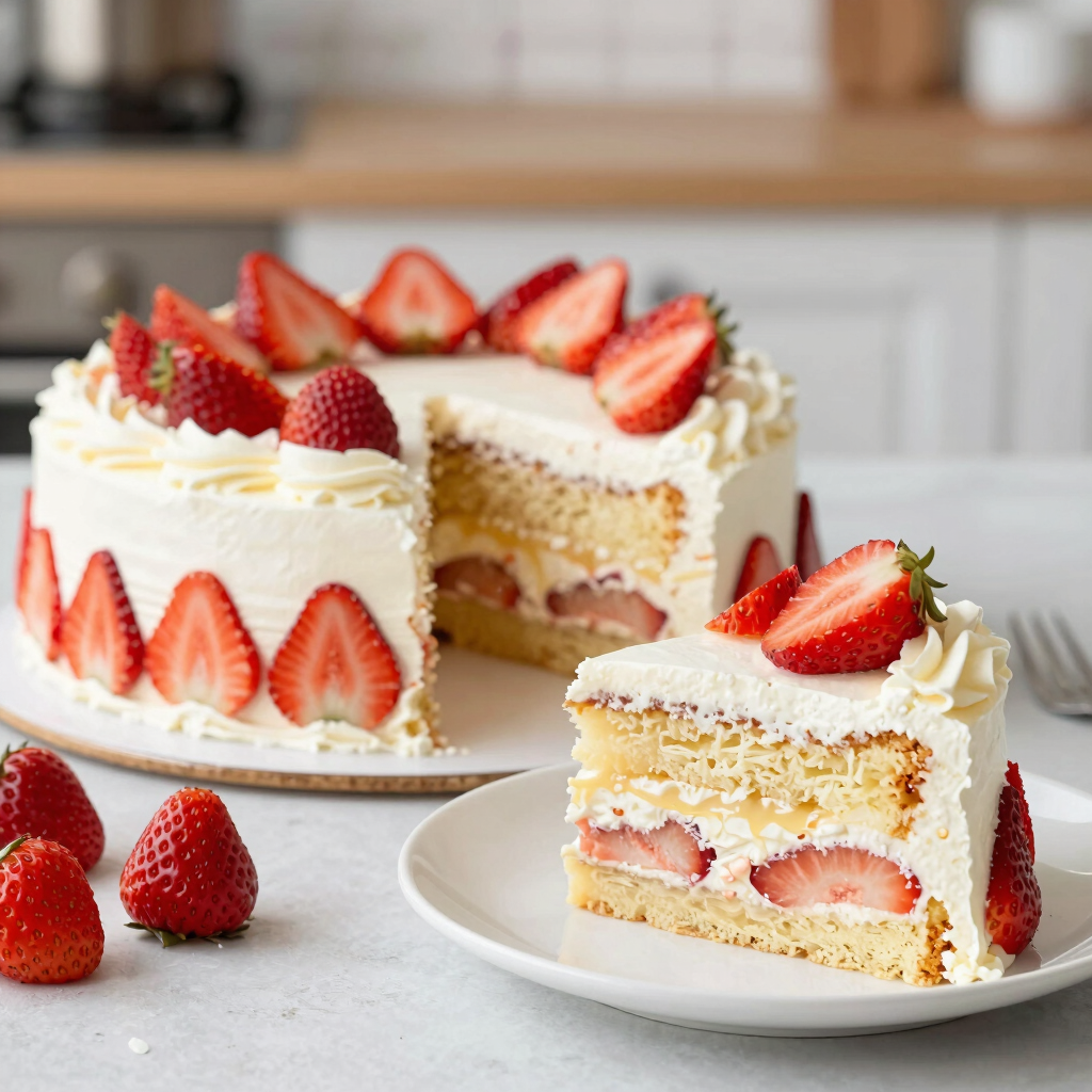 bolo de ninho com morango