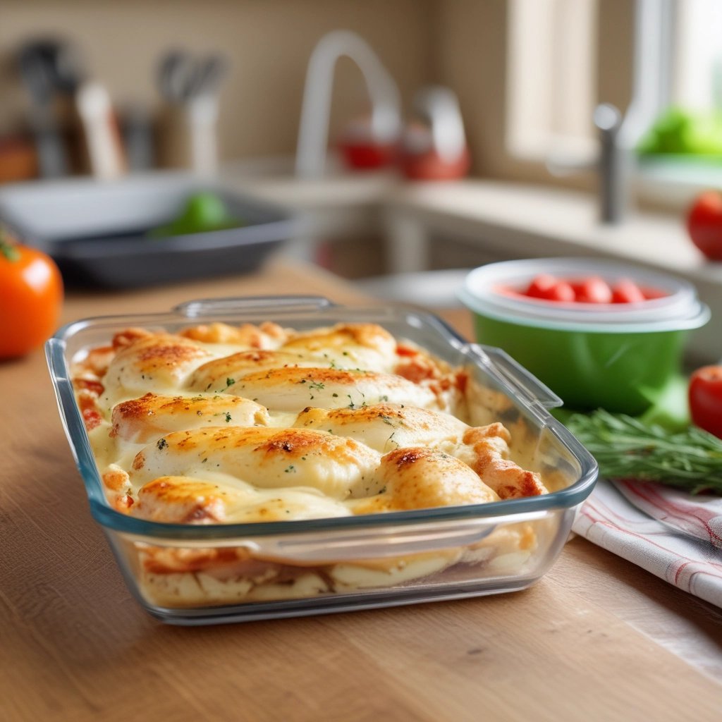 Peito de Frango Assado com Tomate e Queijo