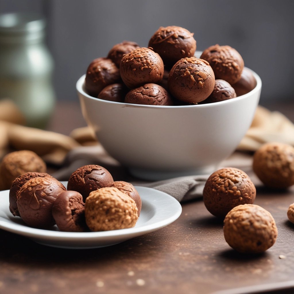bolinhas de chocolate em um pote