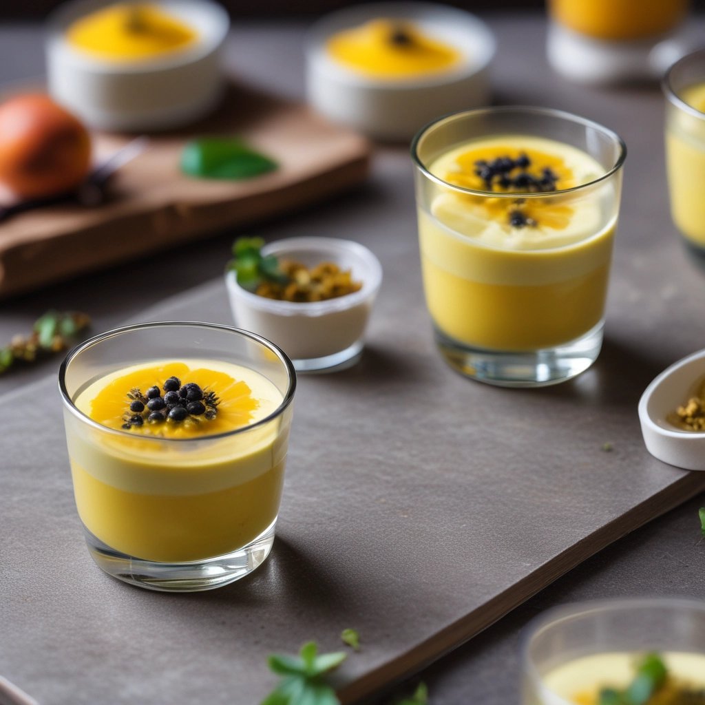 mousse de maracujá em copinhos de vidro