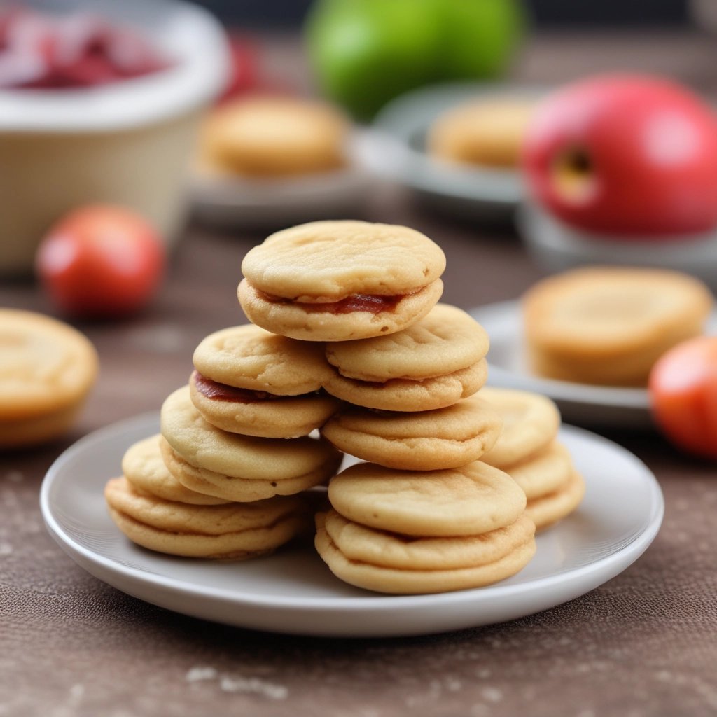biscoitinhos amanteigados com recheio de goiabada