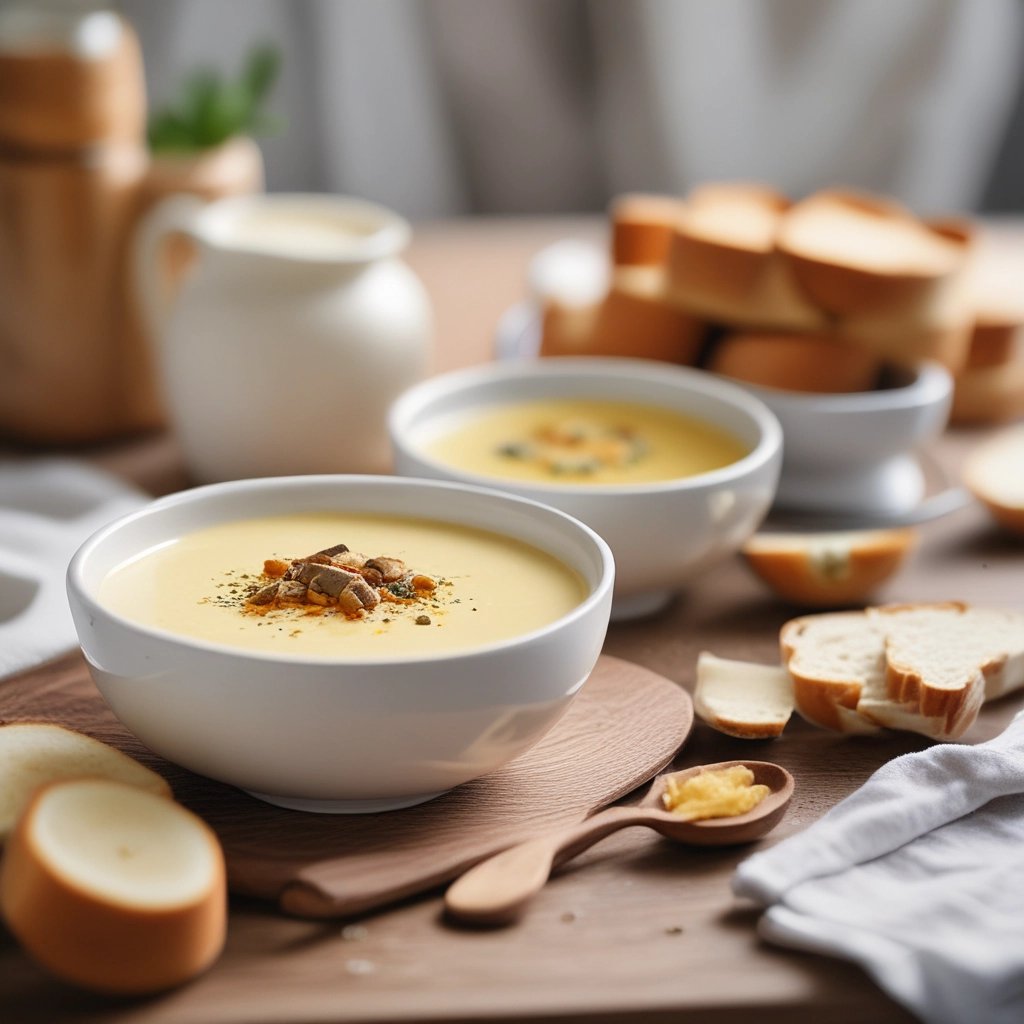 sopa cremosa vegana em um potinho