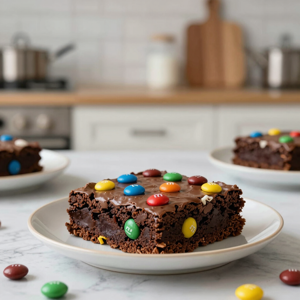 brownie com M&M