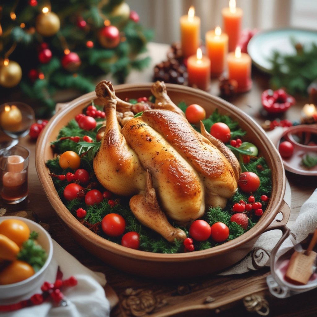 Chester dourado em uma travessa