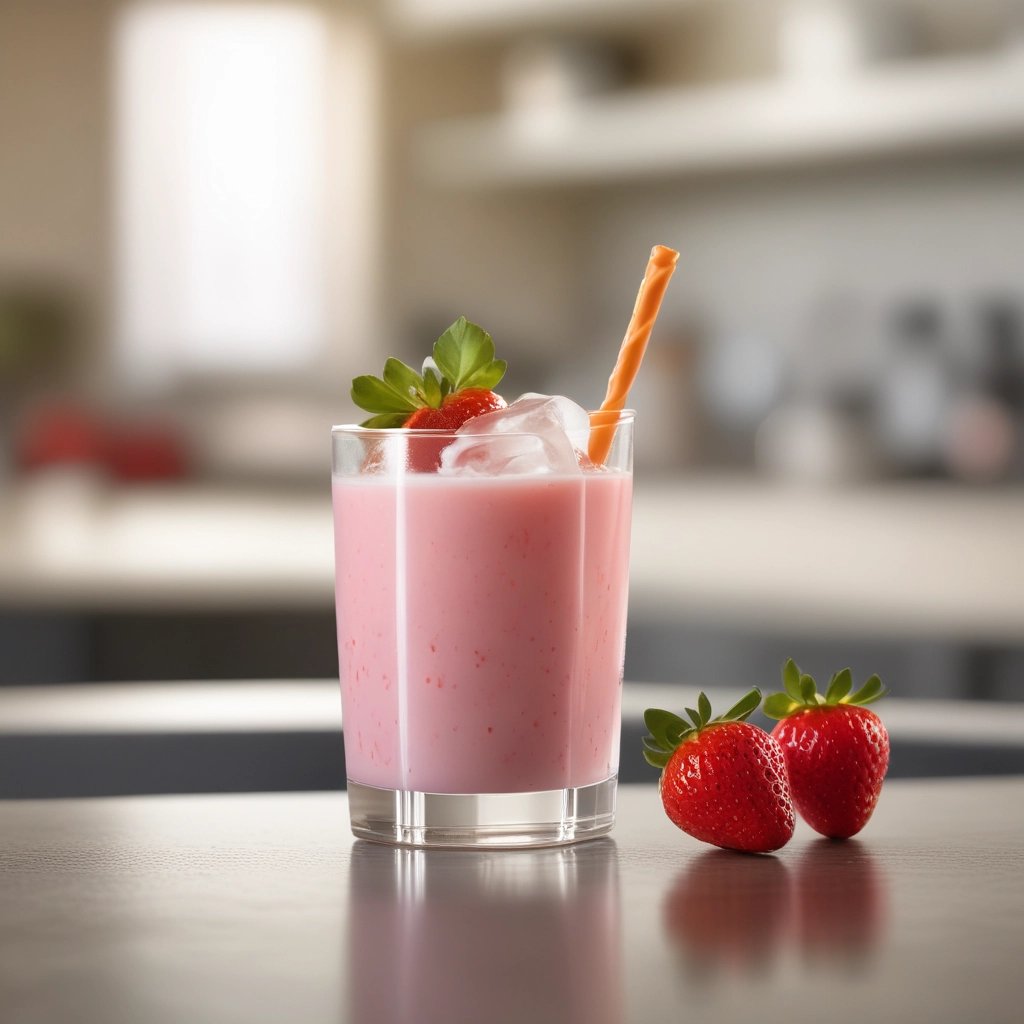 bebida de leite com morango