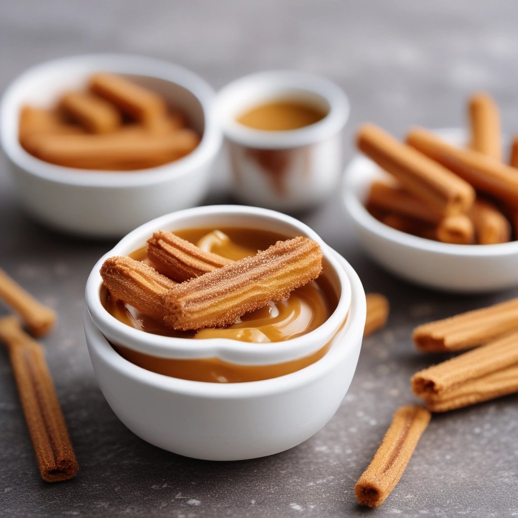 pote de churros com doce de leite