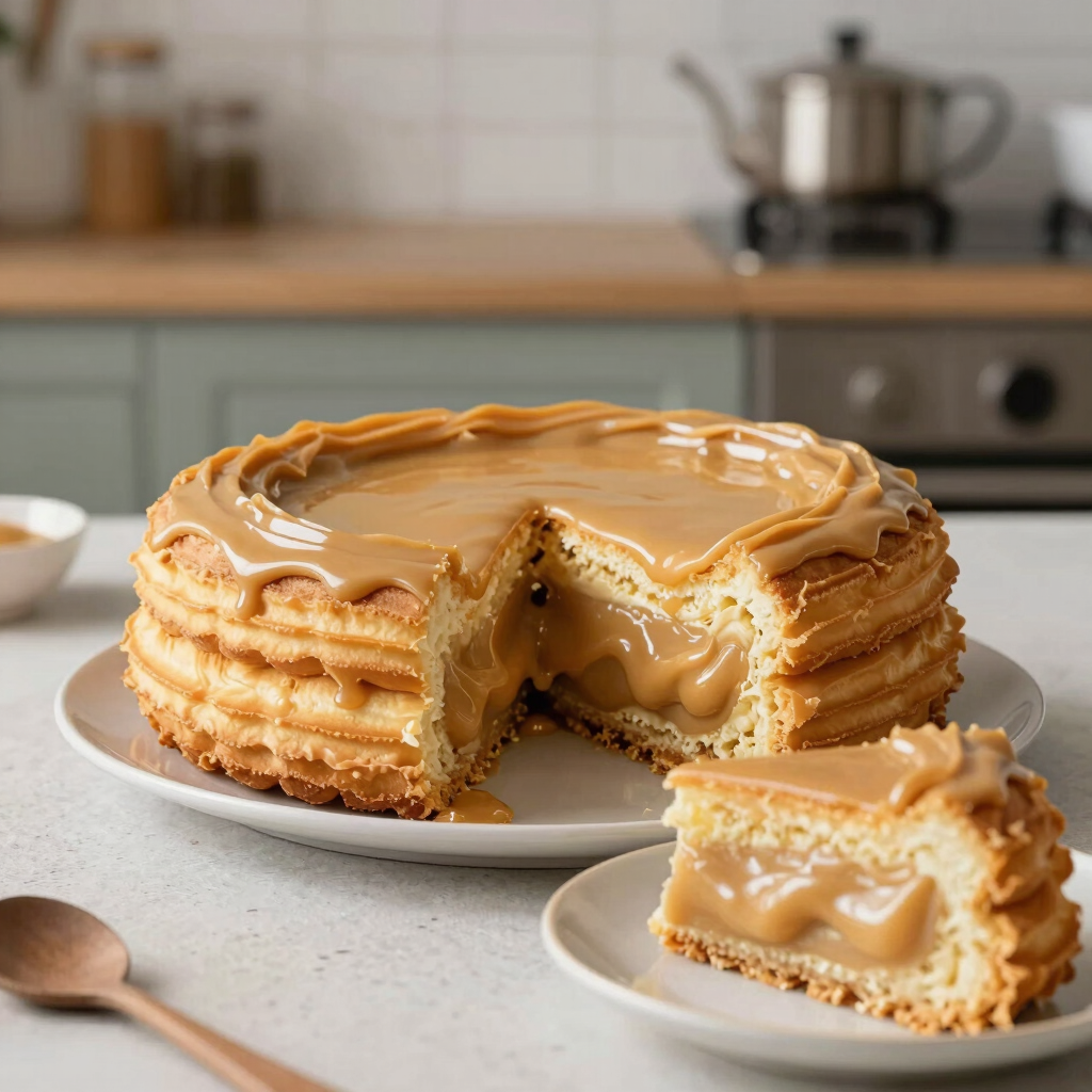 bolo de churros com recheio de doce de leite