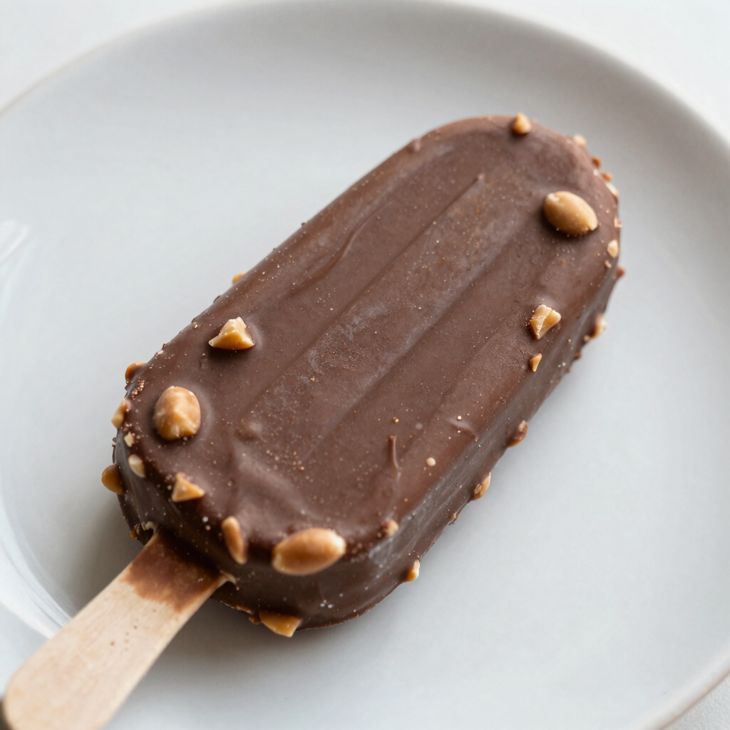 Picolé de banana com casquina de chocolate e amandoim