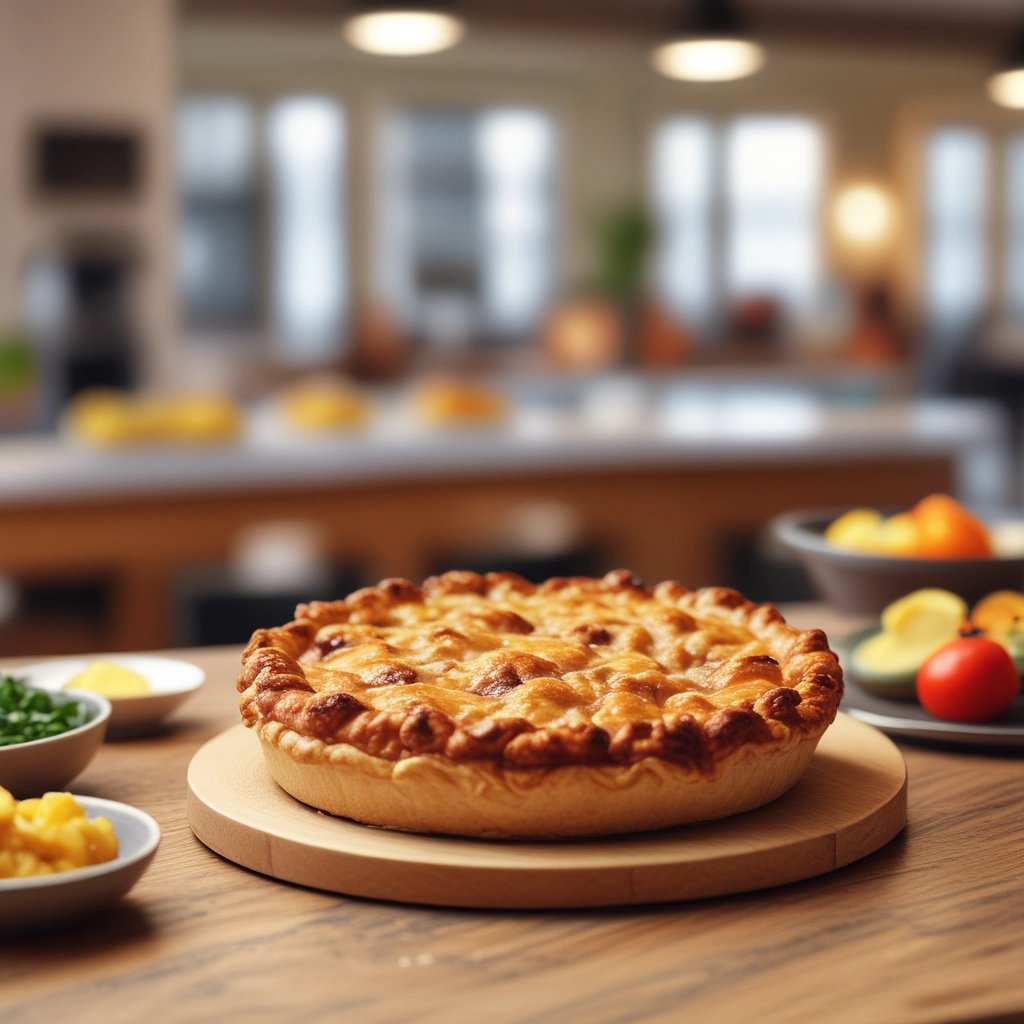 Torta Salgada Recheada com Frango, Linguiça, Batata e Molho Barbecue