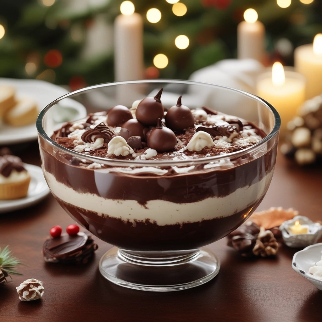 chocolate e creme em uma travessa