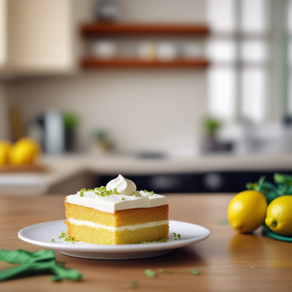 bolo de limão com recheio e cobertura de limão