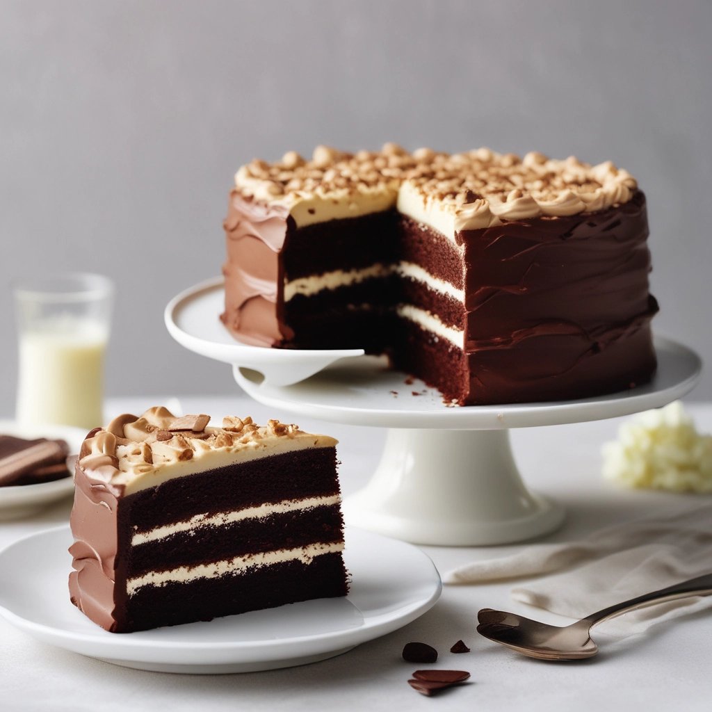 bolo de chocolate com recheio de chocolate branco