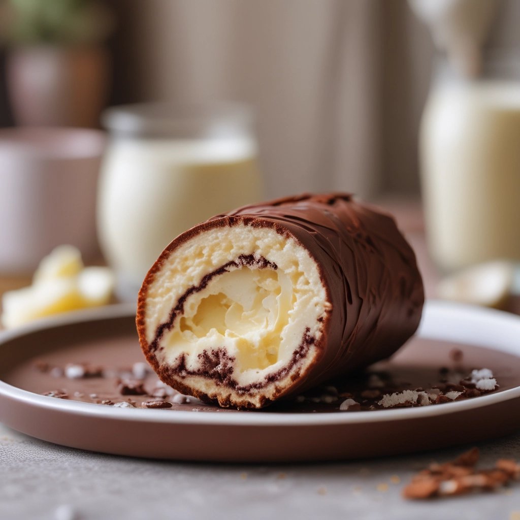 sacolé de coco com chocolate