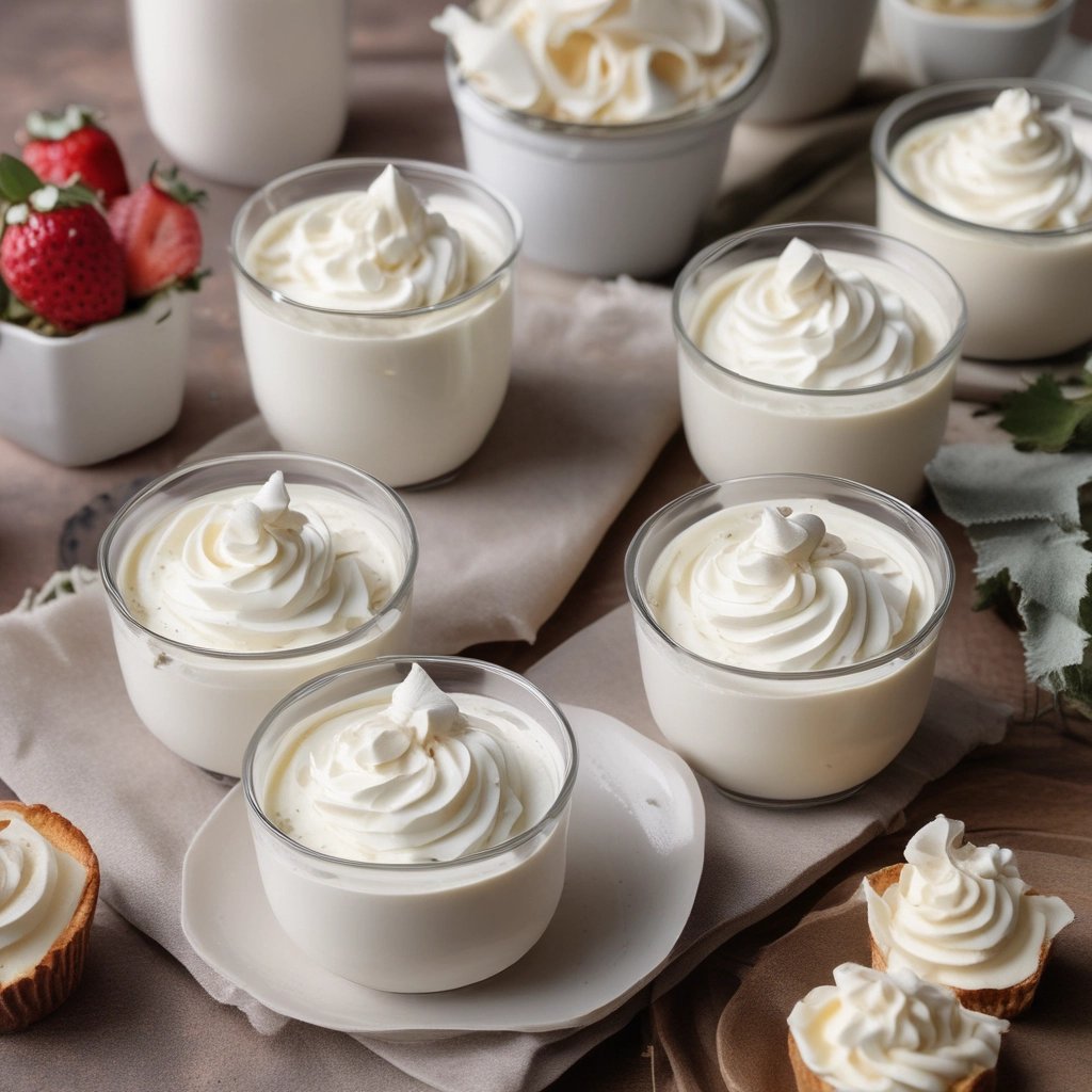 potinhos de mousse de leite em pó