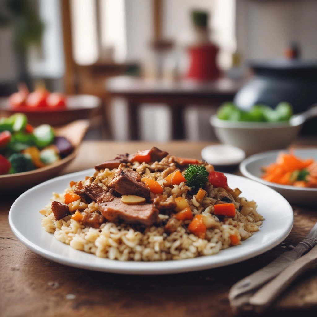 Arroz à Grega com Costela Assada