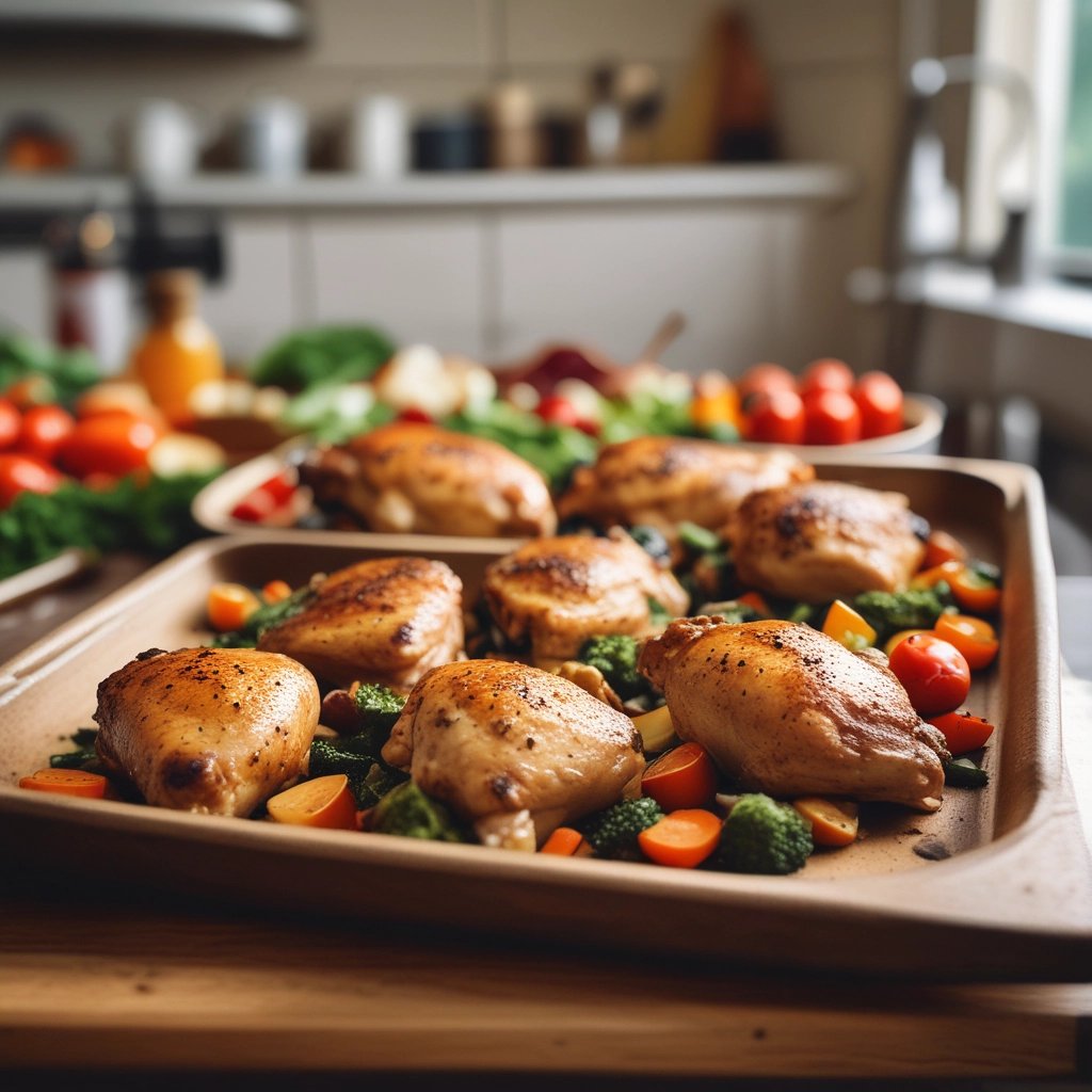 frango assado com legumes