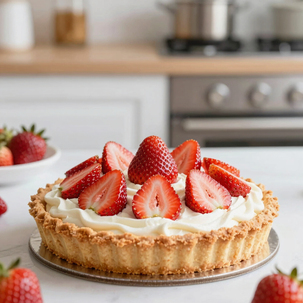 torta de morango com creme