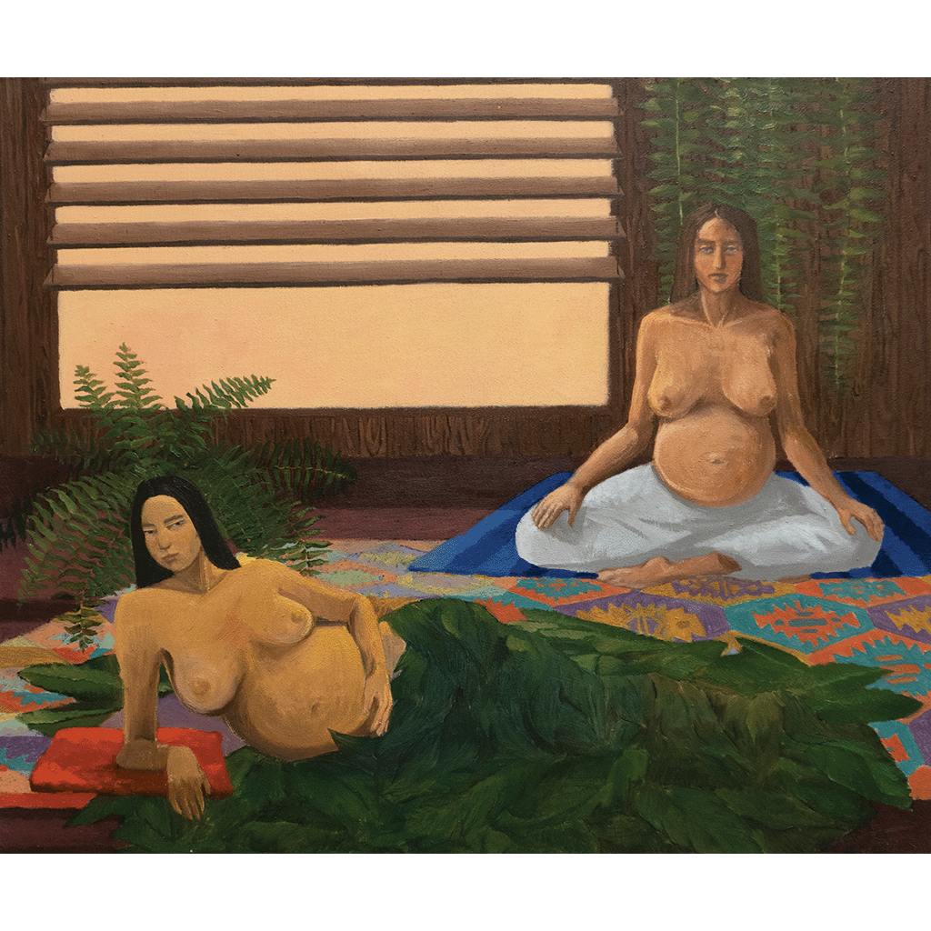 CAT GIRLS, OIL ON CANVAS, 48x58x2,3cm, 2020