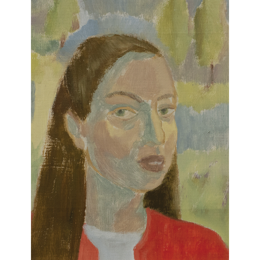 PORTRAIT OF GIZEM IN RED, OIL ON CARDBOARD, 25x32cm, 2018-2020