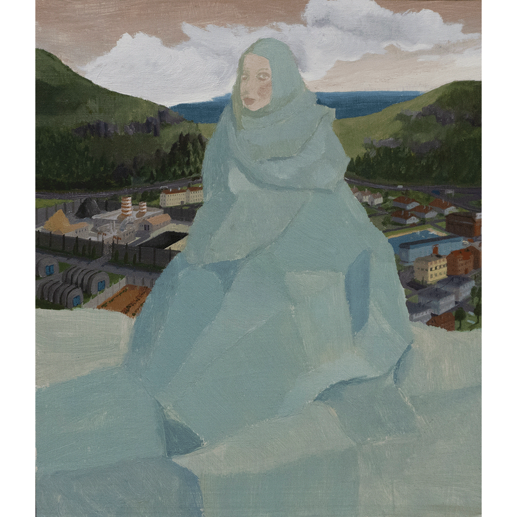 ICE-HEARTED WOMAN, OIL ON CARDBOARD, 34,5x40cm, 2020-23