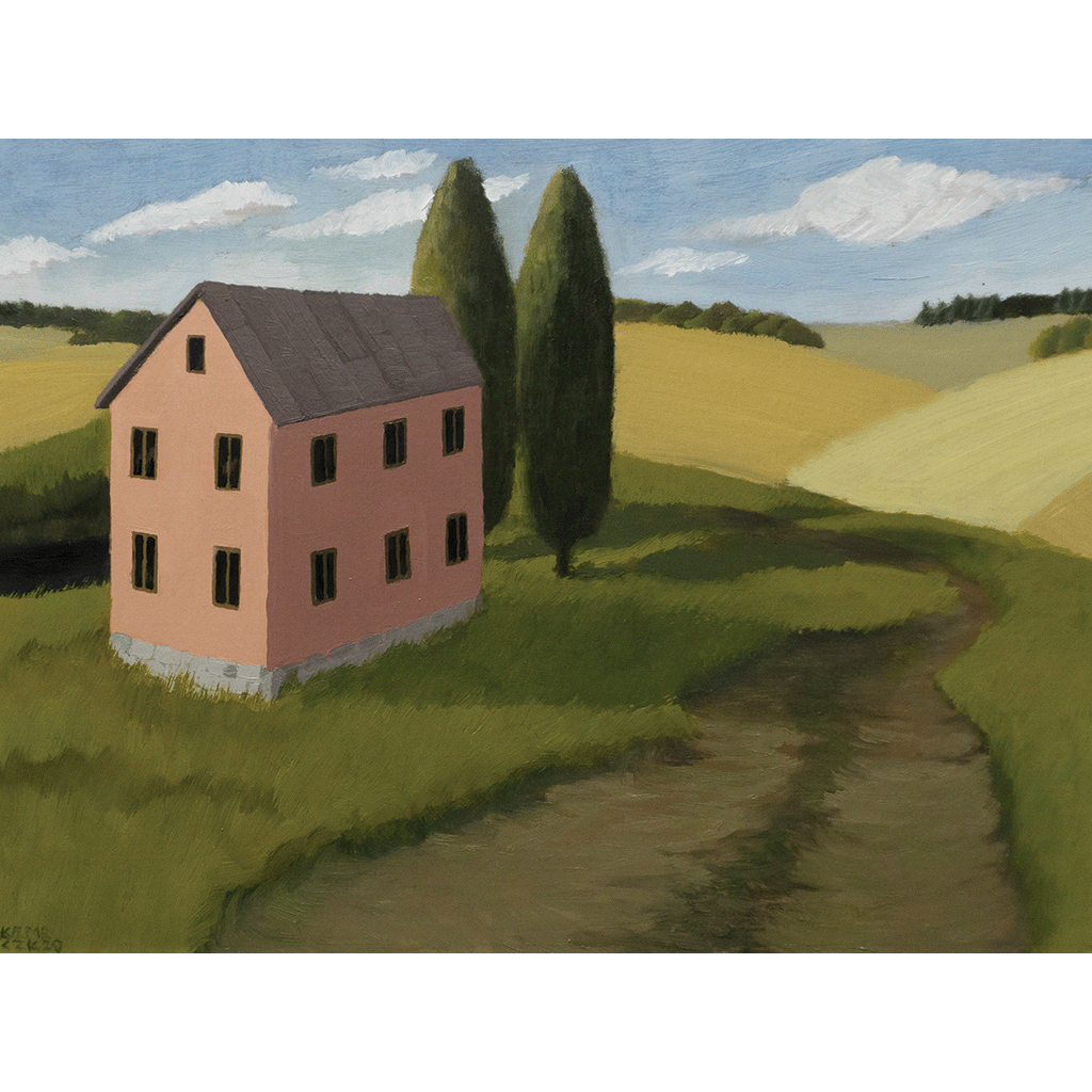 LONELY HOUSE, oil on cardboard, 45x33cm, 2020