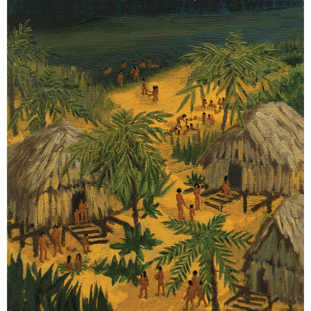 THE VILLAGE OF THE LAST FREE PEOPLE, OIL ON CANVAS, 20x20x3,2cm, 2022