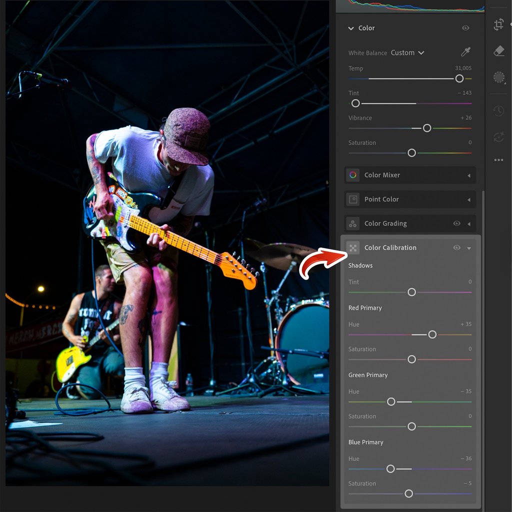 Adjusting the Color Calibration in Lightroom