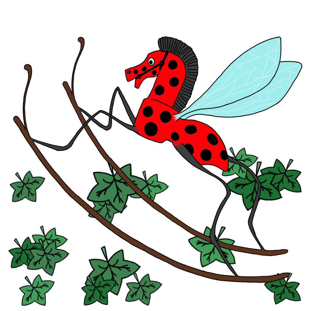 drawing of a rocking-horsefly