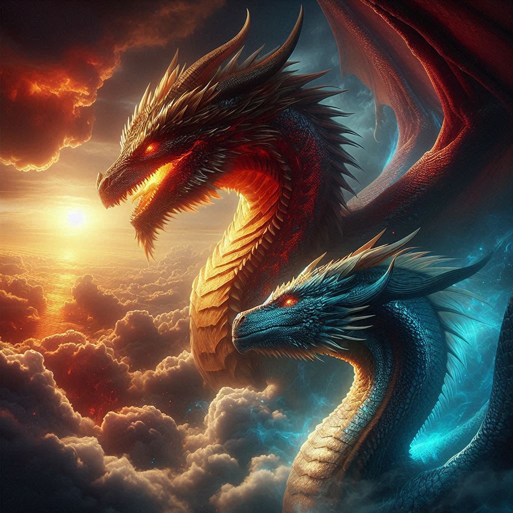 Fire Dragon of Harmonya – mythical beast companion of the Dragon Warriors 