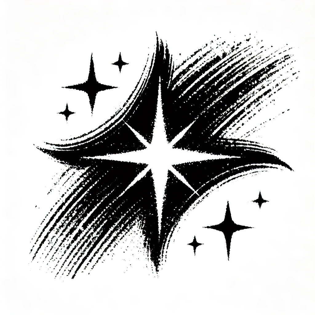 Icon representing AI in brush stroke style