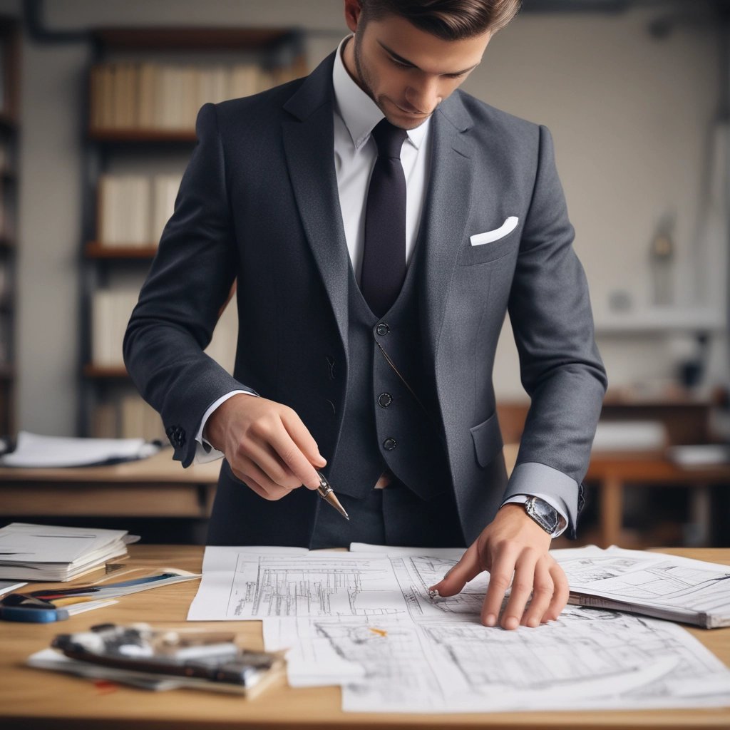 a person is holding a pencil in front of a laptop