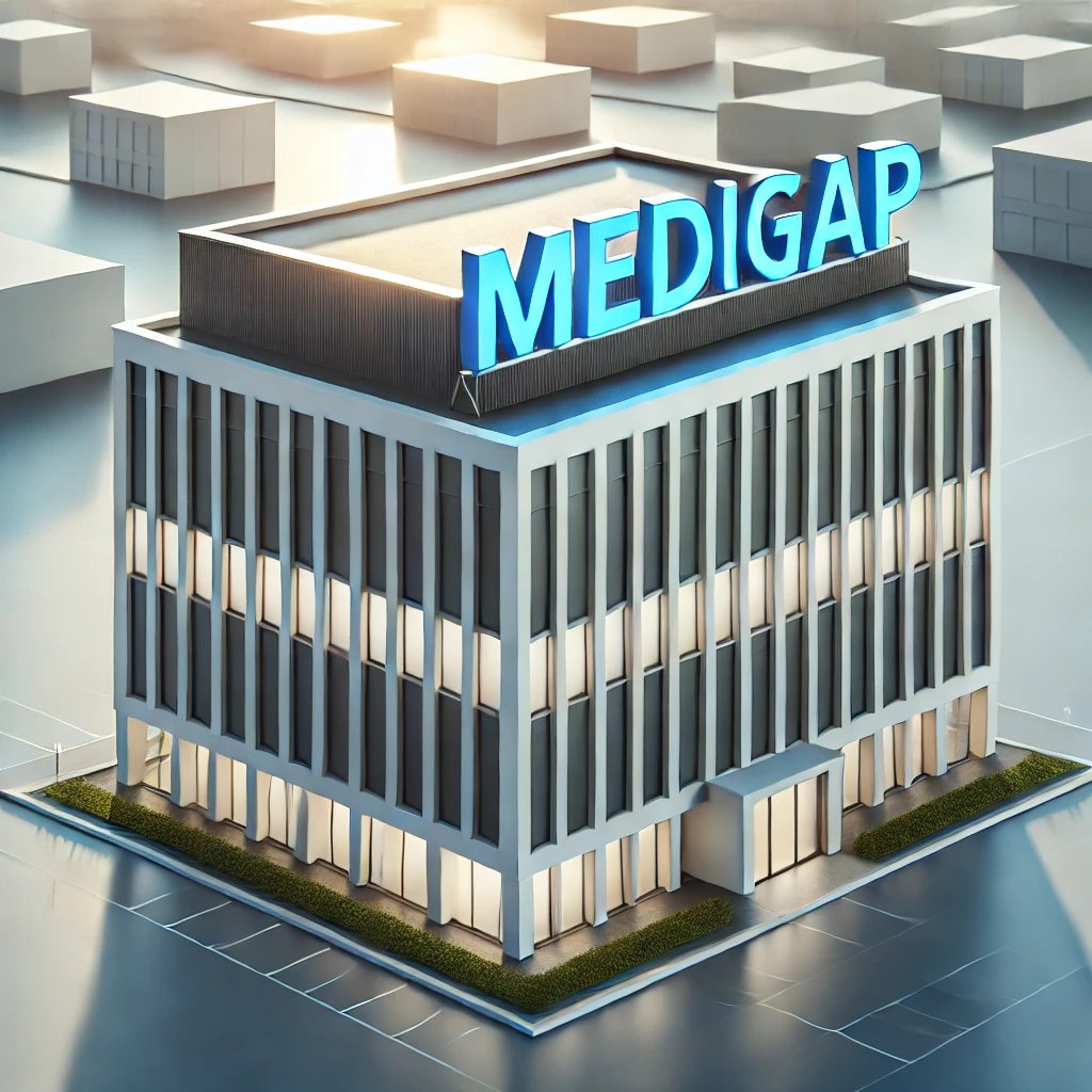 medical building with sign saying Medigap.